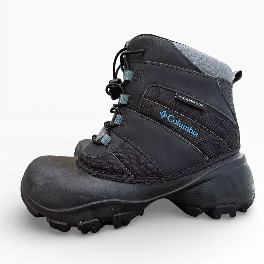 Columbia Rope Tow III Youth Winter Snow Boots Black/Gray Waterproof Size 4